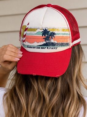 Billabong Red and Cream Trucker Hat